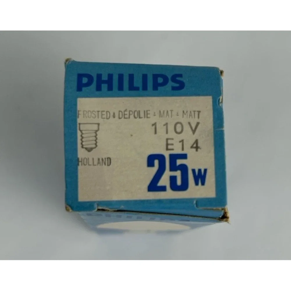 Vtg Lot Of 10 Philips E14 25W Frosted Bulb 110V Holland UNUSED Appliance Lamp